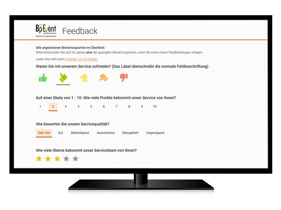 Für jeden Stil die passende Bewertung, von "Daumen hoch" bis Sterne