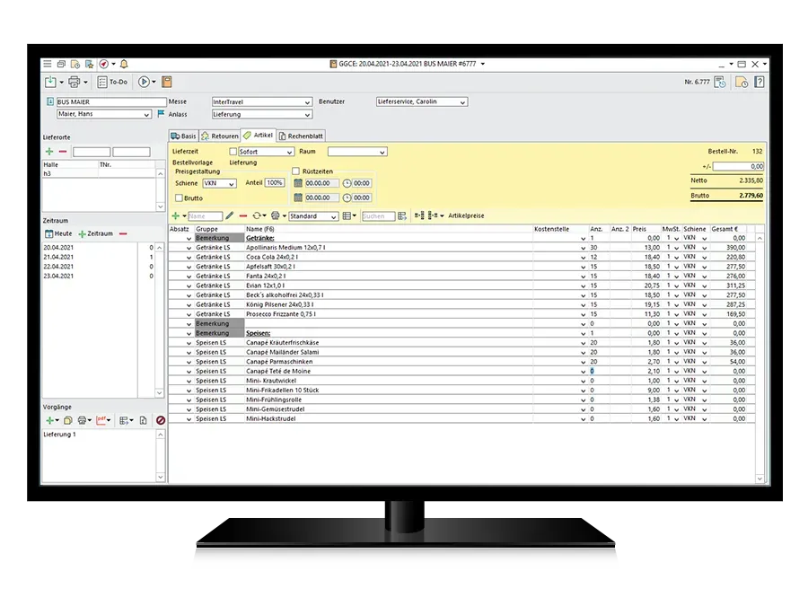 Lieferservice Monitor