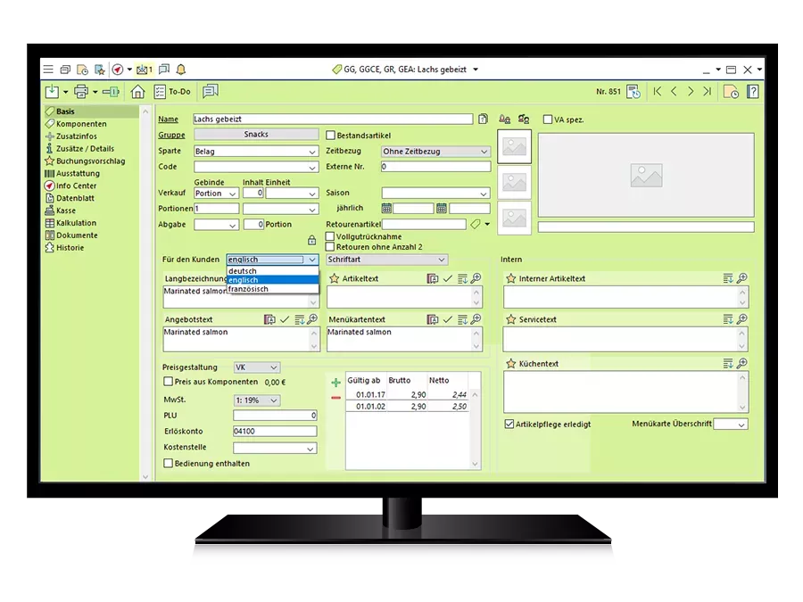 Mehrsprachige Artikelpflege