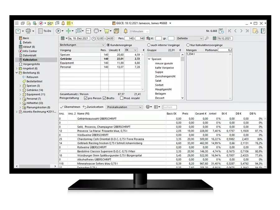 Kalkulation in der Veranstaltung